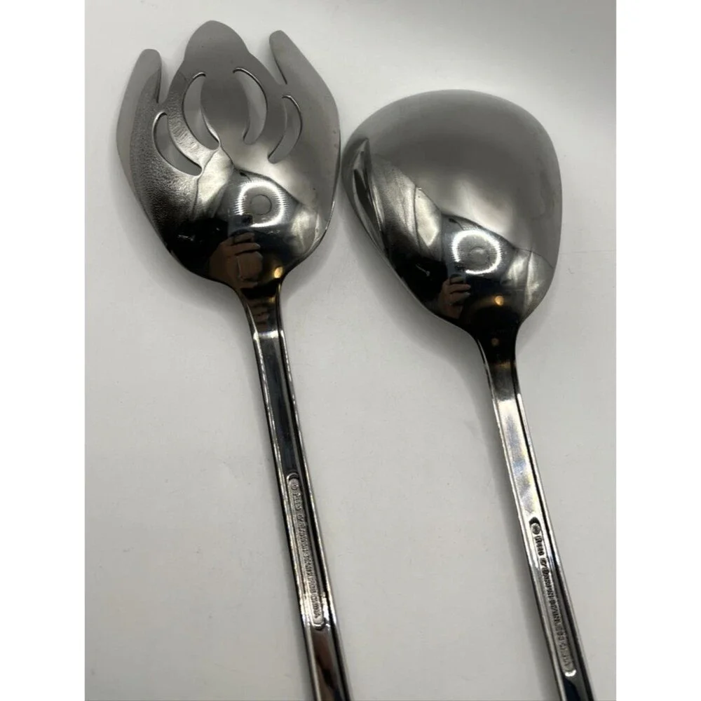 2 PIECE SERVING SET Reed & Barton Stainless (Arlington Newton?) Great Shape!